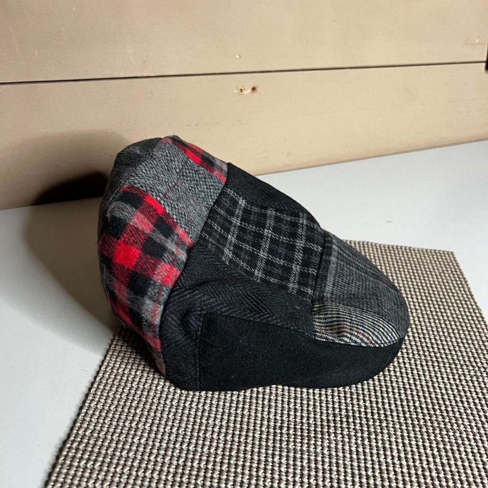 Epoch Hats Company Mens Patchwork Wool Blend Flat Cap Newsboy Ivy Hat IV1579 XL